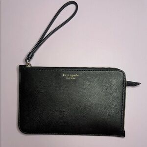 Kate Spade Black Leather Wristlet